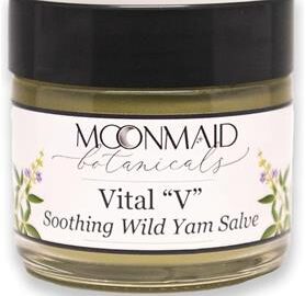 Moonmaid Vital V Soothing Wild Yam Salve in a pleasing jar
