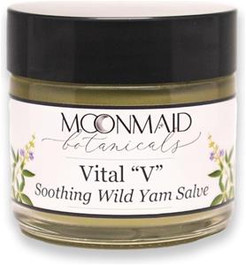 MoonMaid Botanicals Vital V Soothing Wild Yam Salve in a pleasing jar